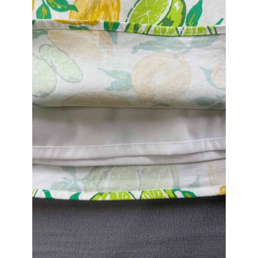 Talbots Citrus Lemon Lime Print Mini Skirt White Green Yellow Size 12 Cotton Mix - Picture 5 of 8